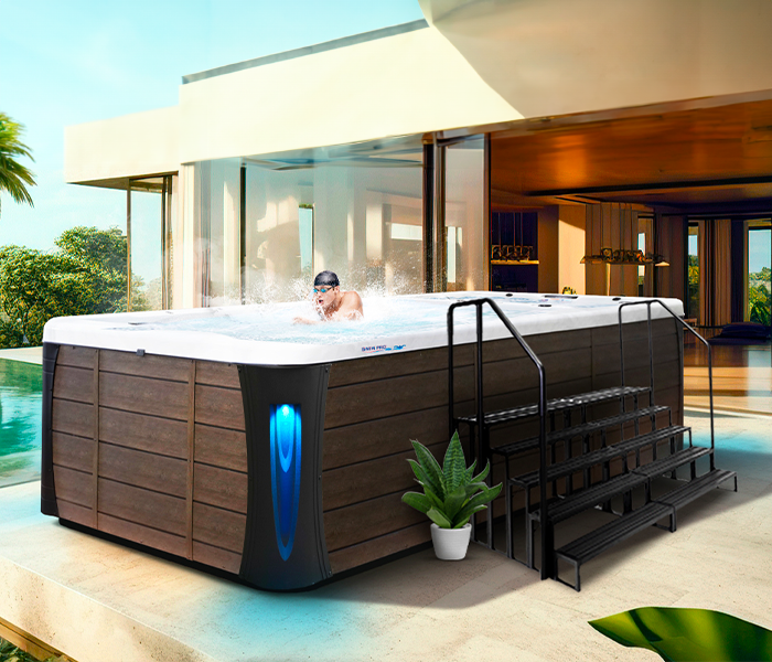 Calspas hot tub being used in a family setting - Laredo